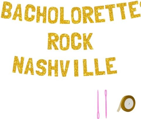 Meowoo Glittery Bachelorette Party Banner Customizable Nashville Decor