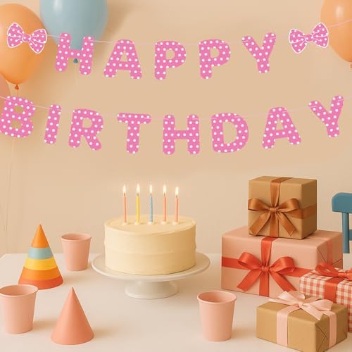 Pink Mouse Birthday Banner Set for Kids