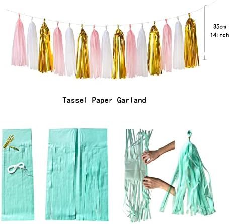 Pink White Gold Girl Birthday Decor Kit 23pcs