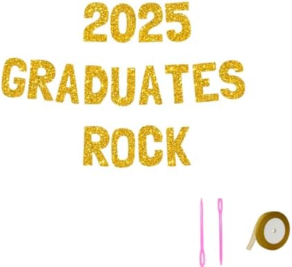 Meowoo Graduation Banner 2025 Bold Gold Glitter