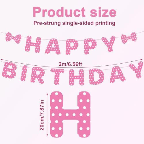 Pink Mouse Birthday Banner Set for Kids