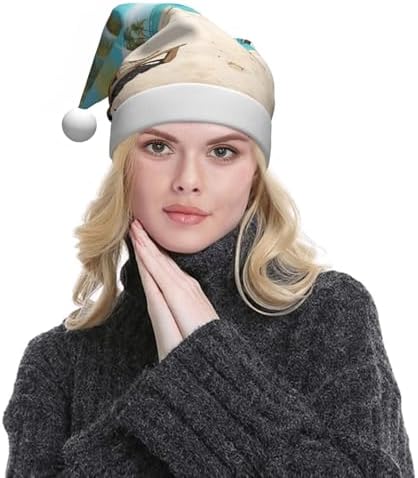 QINZHENG Personalized Santa Hat with Beach Print