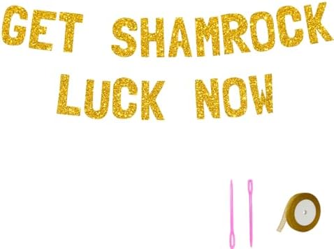 Meowoo Shamrock Luck Decor 77 Inch Glitter Letters
