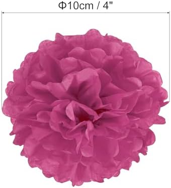PATIKIL 4 Inch Fuchsia Tissue Pom Poms Flowers 20 Pack
