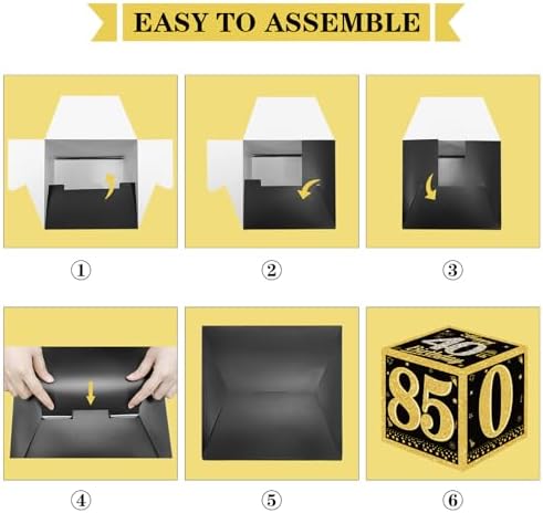 3pcs Happy 40th Birthday Decor Boxes