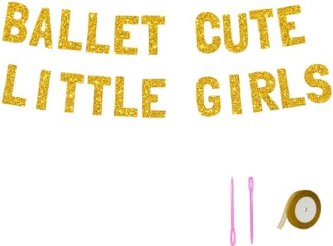 Meowoo Glittery Gold Ballet Party Decor Banner