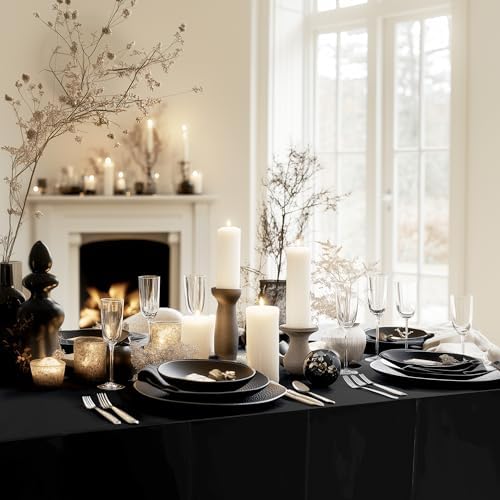8pcs Black Foil Tablecloth 54x72inch Party Supplies