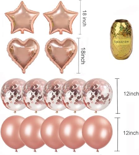 Rose Gold Balloons 14Pcs Party Decorations Wedding
