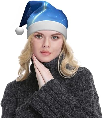 QIN ZHENG Splendid Star Print Santa Hat for Women Adult