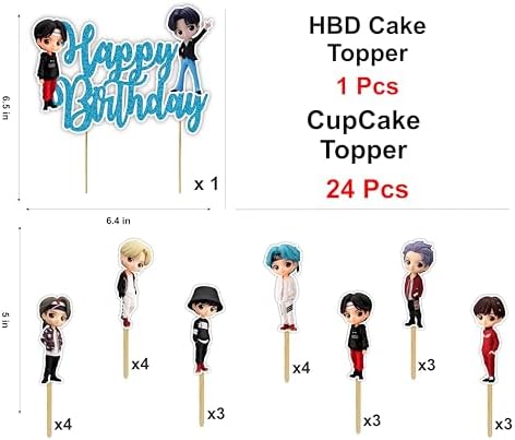Seyal Tiny Tan BTS Theme Birthday Decorations