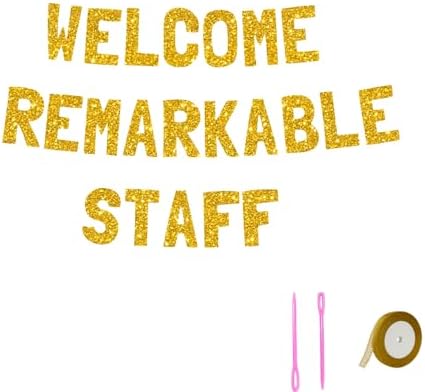 Meowoo Welcome Staff Banner with Gold Glitter