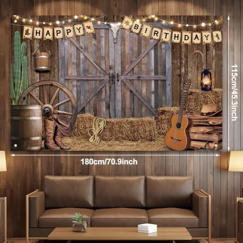 Cowboy Birthday Party Decorations 65Pcs Balloons 1Pcs Backdrop