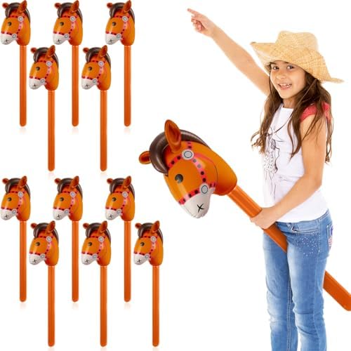 Chivao 12 Piece Inflatable Stick Horse Balloon