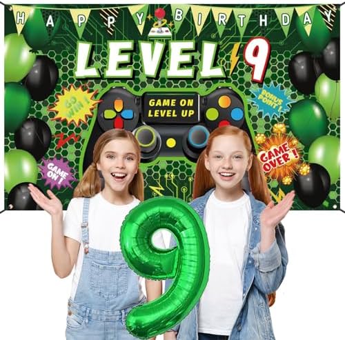 90PCS 9th Birthday Video Game Decorations for Boys