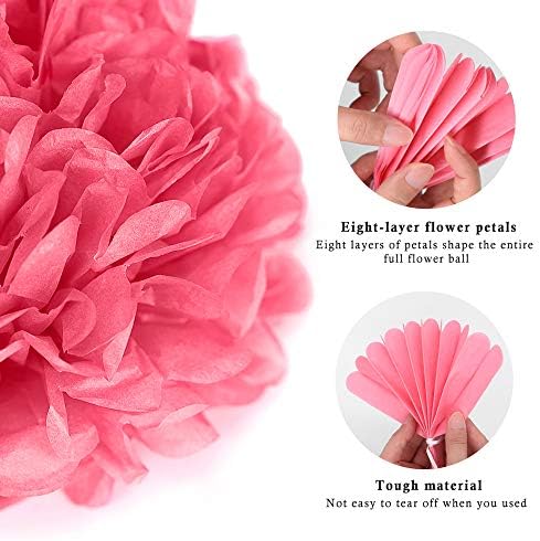 Binpeng Pompom Flower Balls Wedding Decorations 9pcs