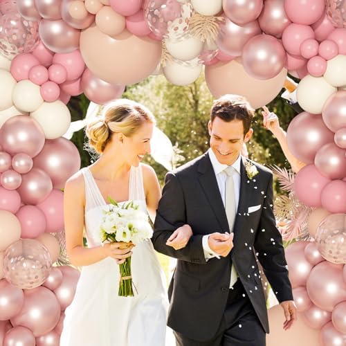 Ouddy Life Dusty Pink Balloon Arch Kit for Weddings and Parties
