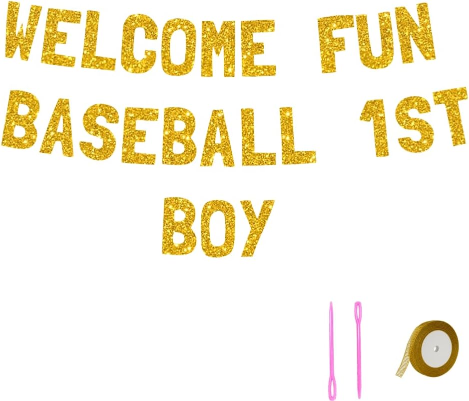Meowoo Giant Letters Baseball Party Decor Banner