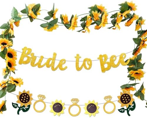 Bride to Bee Banner with Sunflowers Garland Decorations