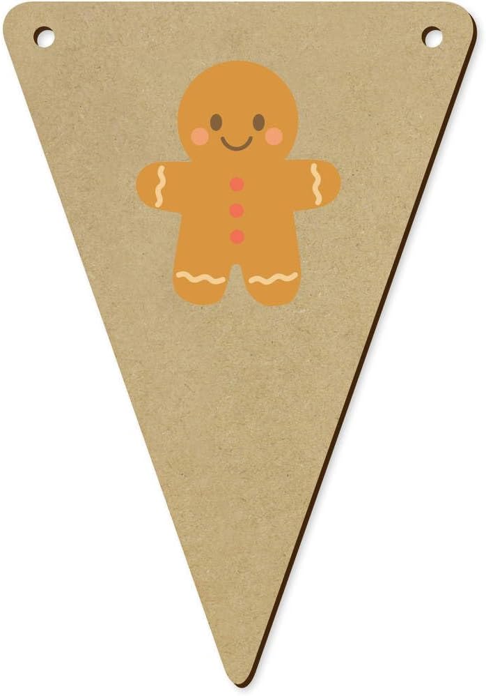 5 x 140mm Gingerbread Man Wooden Bunting Flags