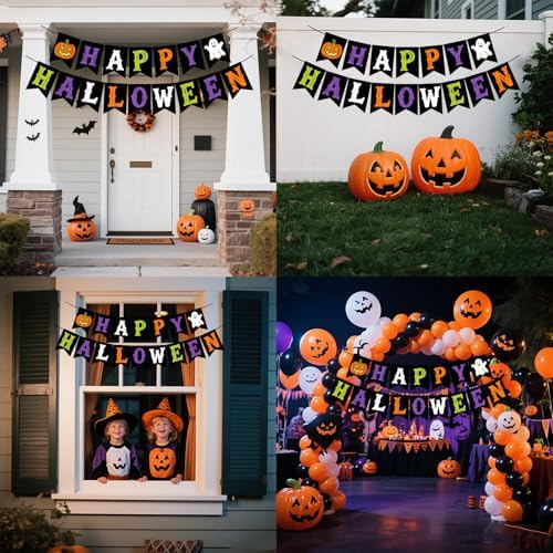 Happy Halloween Banner for Mantle Wall Fireplace Decor