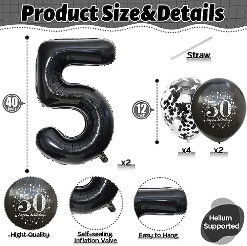 50th Birthday Balloons Decor Set for Men and Women