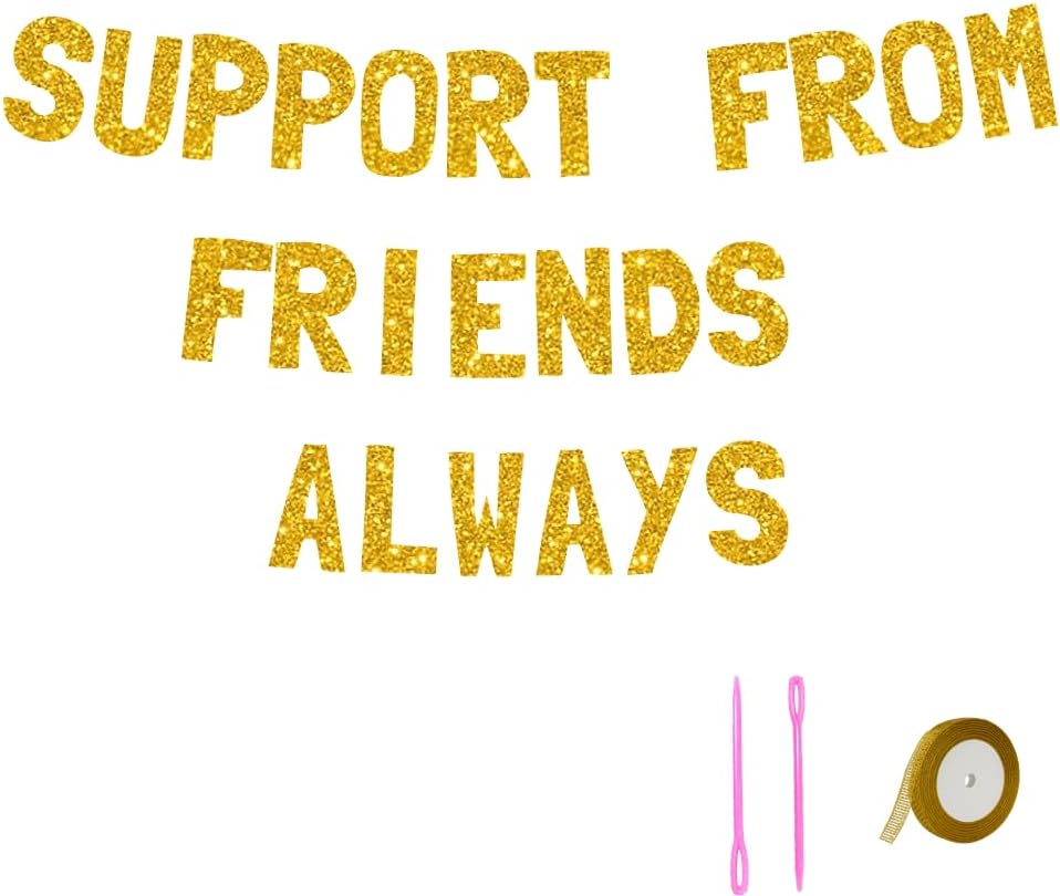 Meowoo Supportive Celebration Banner with Sparkling Gold Glitter