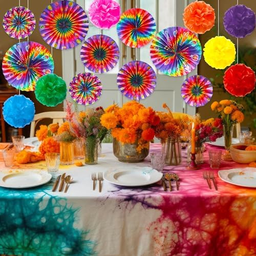 Outus 21 Pcs Hippie Party Decorations Set