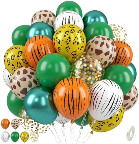 Paready 50 Pack Animal Print Balloons for Party Decorations
