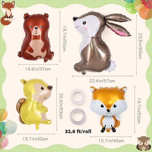 Woodland Animal Balloons 8 Pcs Forest Themed Party Decor
