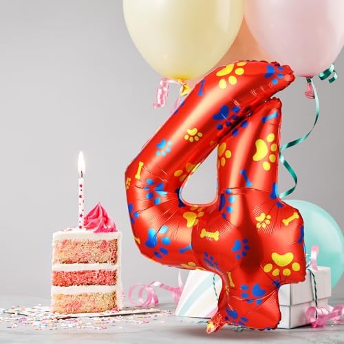 Leitee 40 Inch Giant Dog Paw Birthday Balloon