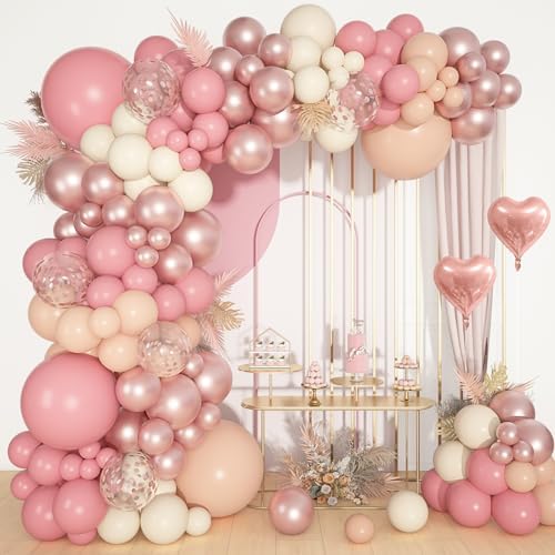 Ouddy Life Dusty Pink Balloon Arch Kit for Weddings and Parties