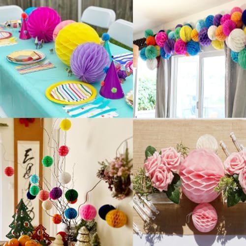 20pcs Peach Honeycomb Flower Balls for Party Decorations