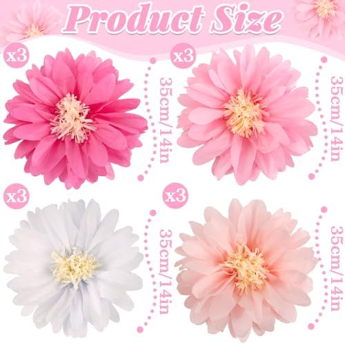 Easy Joy Daisy Tissue Paper Pom Poms Set