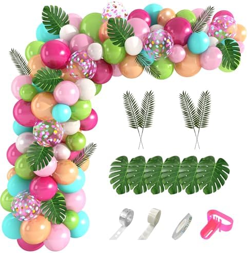 Amandir 140PCS Tropical Balloons Arch Garland Kit