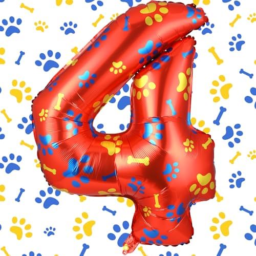Leitee 40 Inch Giant Dog Paw Birthday Balloon