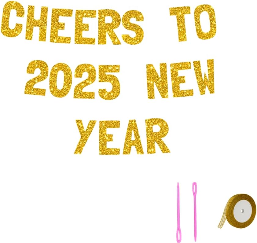 Meowoo 2025 Celebration Banner with Gold Glitter