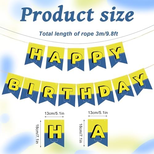 Cartoon Happy Birthday Banner with Fishtail Design