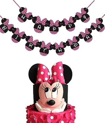 Minnie Mouse Birthday Banner with Pink Ears