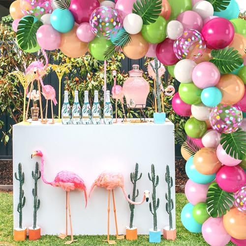 Amandir 140PCS Tropical Balloons Arch Garland Kit