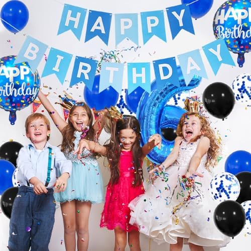 Blue 9th Birthday Balloons Decorations for Kids