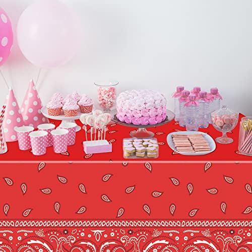 6PCS Red Bandana Tablecloths for Western Party