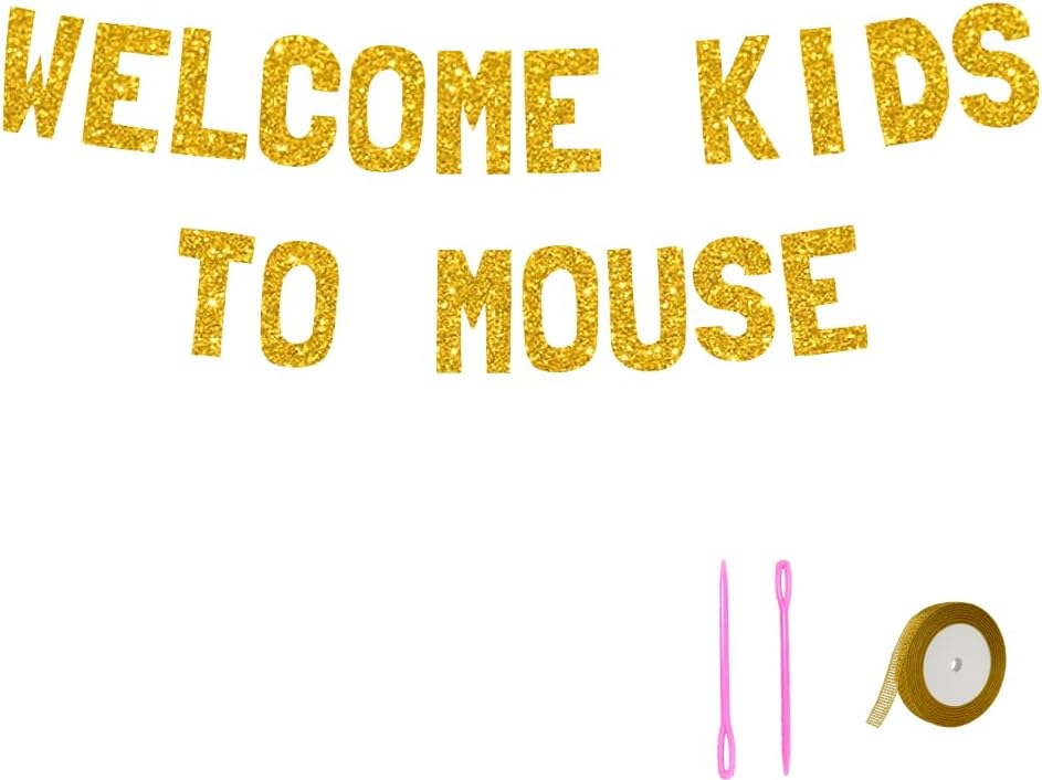 Meowoo Welcome Party Banner with Gold Glitter