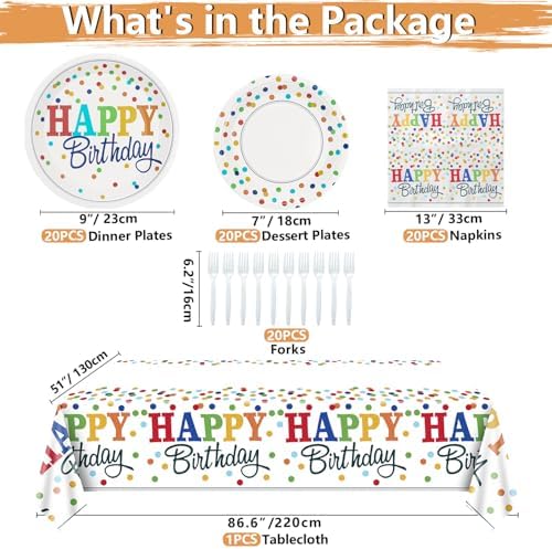 81 Pieces Rainbow Party Supplies for 20 Guests