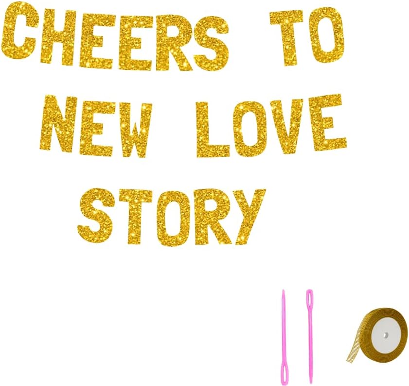 Meowoo Gold Glitter Wedding Banner Decor