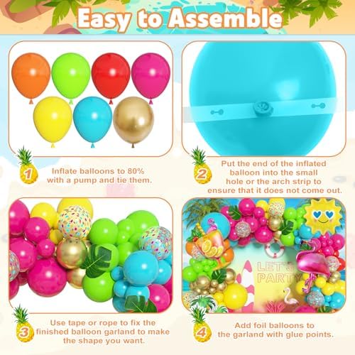 168Pcs Tropical Balloons Arch Garland Kit