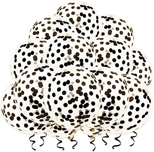 Black Confetti Balloons 25 PCS for Birthday Party Decorations