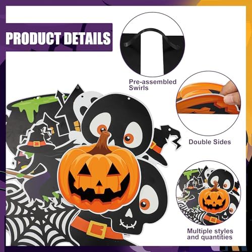 Halloween Party Decorations Happy Banner and Hanging Swirls
