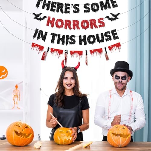 Biswiter Halloween Horror House Banner Decorations