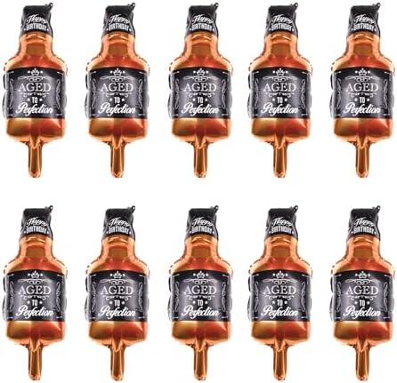 10PCS Mini Whisky Bottle Balloons Foil Aluminum Birthday Party Decorations