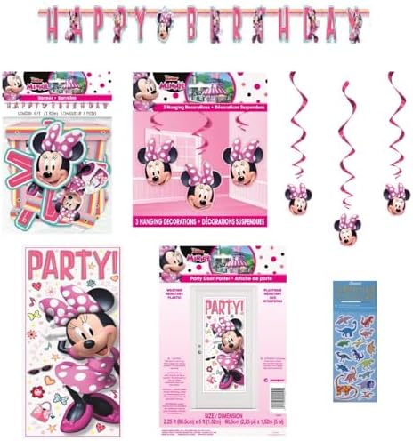 Disney Minnie Mouse Birthday Party Supplies Decoration Favor Bundle